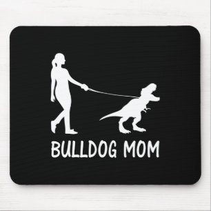 Tapis De Souris Maman Anglais Bulldog Mama Chien Dinosaur Femmes M