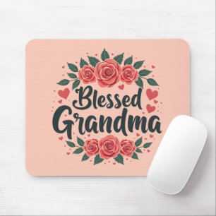 Tapis De Souris Maman bénie Floral Typographie Vintage Roses