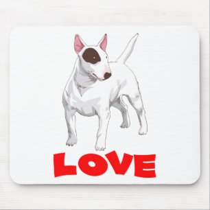Tapis De Souris Maman Bull Terrier Mignonne Amoureux de Chiots de
