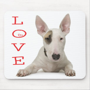 Tapis De Souris Maman Bull Terrier Mignonne Papa Chien Amoureux de