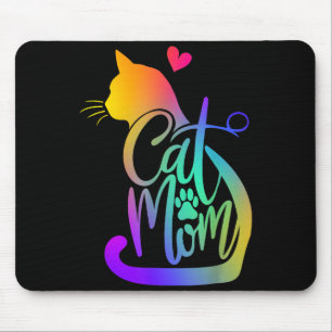 Tapis De Souris Maman Chat Amoureuse du Chat Mignonne Fête des Mèr