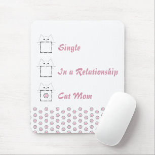 Tapis De Souris Maman Chat Chat Mignon Patte Blanche & Rose