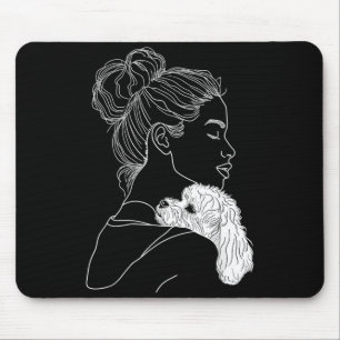 Tapis De Souris Maman chien bichon frise art de chien fête des mèr