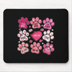 Tapis De Souris Maman Chien de la Saint-Valentin Cœur Empreinte de