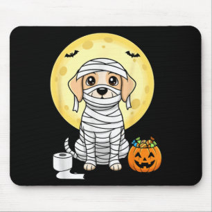 Tapis De Souris Maman Chien Mignon Halloween Pleine Lune Chiot Tou