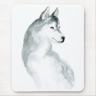Tapis De Souris Maman chiot Husky sibérien Amoureuse des chiens Fu