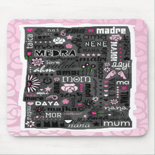 TAPIS DE SOURIS MAMAN DANS DIFFÉRENTES LANGUES MOUSEPAD