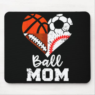 Tapis De Souris Maman de ballon cœur drôle football basket-ball ba