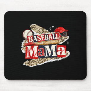 Tapis De Souris Maman de baseball léopard jour de match saison de