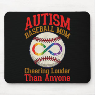 Tapis De Souris Maman de baseball sensibilisée à l'autisme Maman q