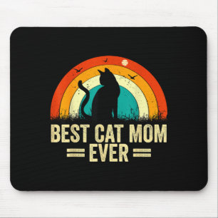 Tapis De Souris Maman de chat jamais rétro vintage fête des mères
