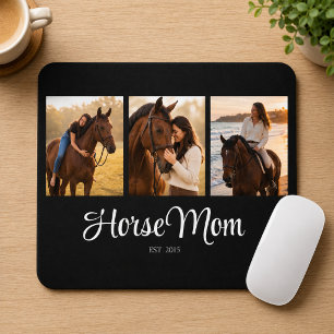 Tapis De Souris Maman de cheval Script noir établi 3 Photo