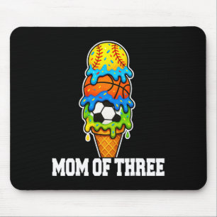 Tapis De Souris Maman de football douillet Crème glacée Jour de ma