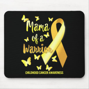 Tapis De Souris Maman de guerrier Ruban d'or de sensibilisation au