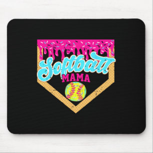 Tapis De Souris Maman de softball dégoulinant drôle de journée de