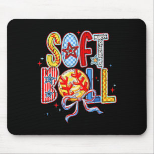 Tapis De Souris Maman de softball drôle Maman de baseball Fête des