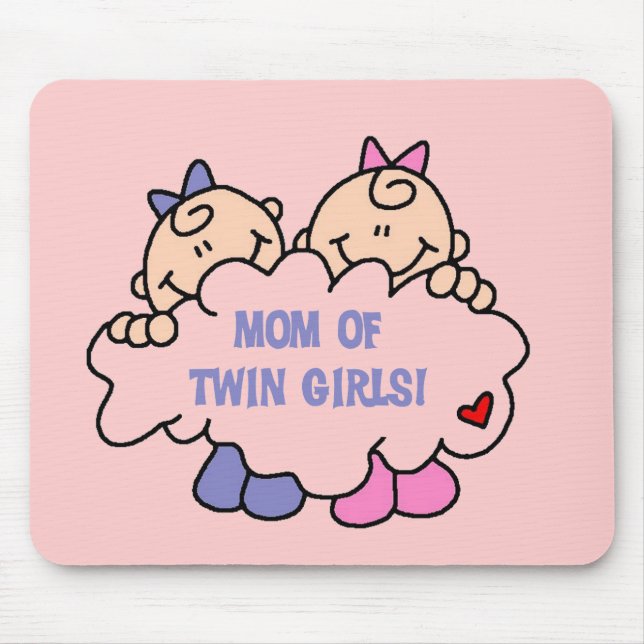 Tapis De Souris Maman de Twin Girls Tshirts et cadeaux (Devant)
