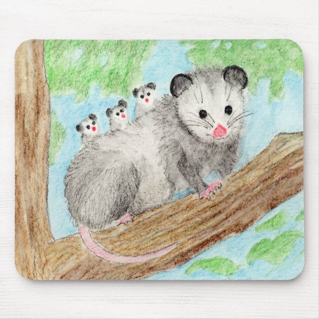 Tapis De Souris Maman d'Opossum (Devant)