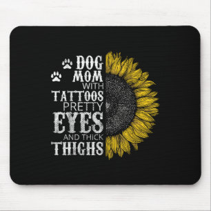 Tapis De Souris Maman Drôle Chien Avec Tatouages Jolies Yeux Et Ép