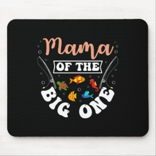 Tapis De Souris Maman du gros poisson fête d'anniversaire de pêche