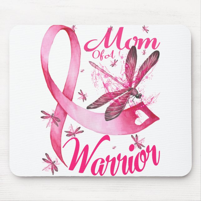 Tapis De Souris Maman D'Un Guerrier Dragonfly Conscience Du Cancer (Devant)
