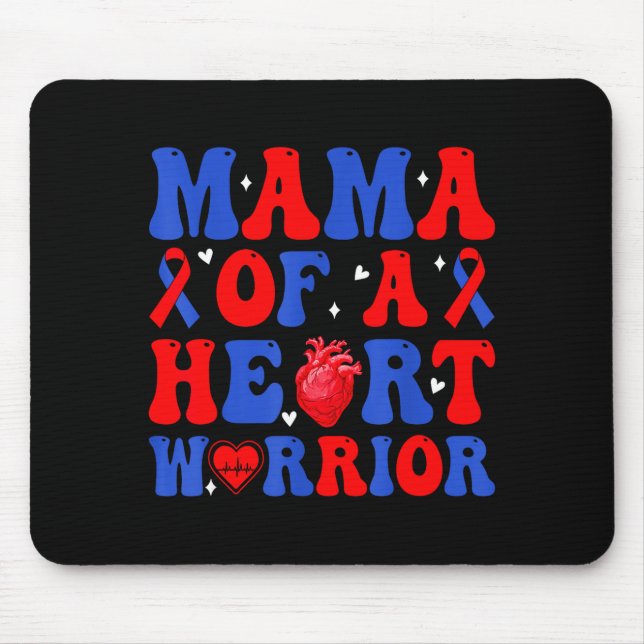 Tapis De Souris Maman d'un guerrier du cœur malformation cardiaque (Devant)