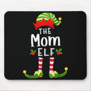 Tapis De Souris Maman Elfe de Noël Pyjama Assorti X-mas Fête