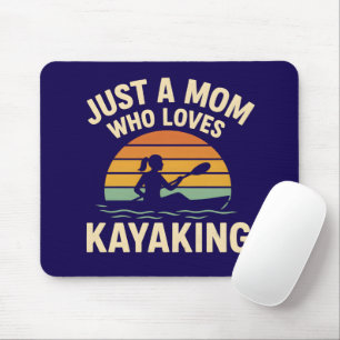 Tapis De Souris Maman en kayak au coucher de soleil rétro - Mamans