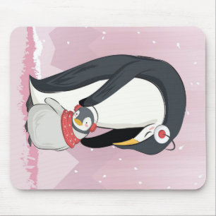 Tapis De Souris Maman Et Bébé Penguin   Cadeaux Pour Bébé