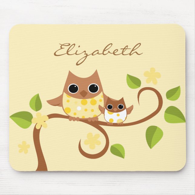 Tapis De Souris Maman et Chouettes pour bébés (Devant)