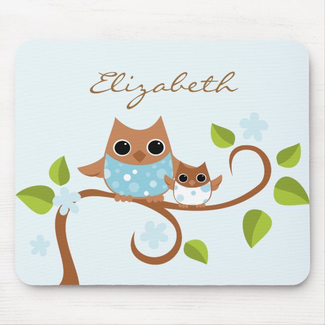 Tapis De Souris Maman et Chouettes pour bébés (Devant)
