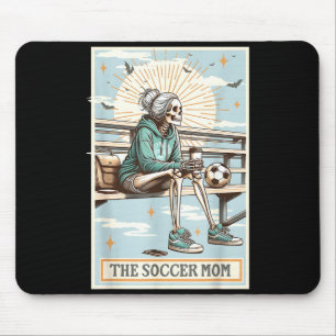 Tapis De Souris Maman footballeuse rétro carte de tarot squelette