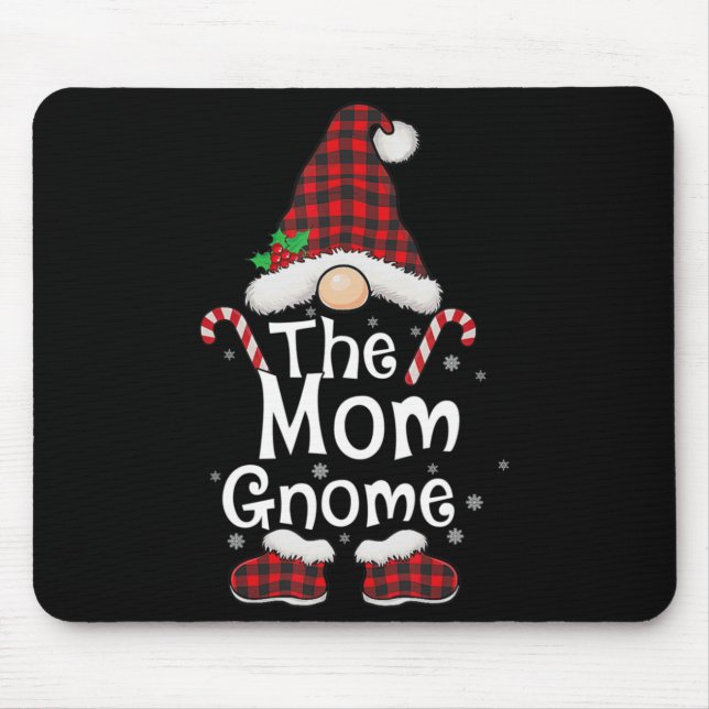 Tapis De Souris Maman Gnome Buffalo Plaid Correspondant Famille No (Devant)