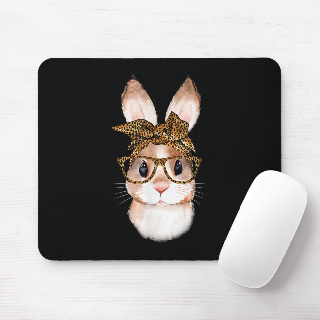 Tapis De Souris Maman Lapin de Pâques mignon Léopard de Pâques Ann (Avec souris)