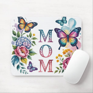 Tapis De Souris Maman mignonne papillon floral