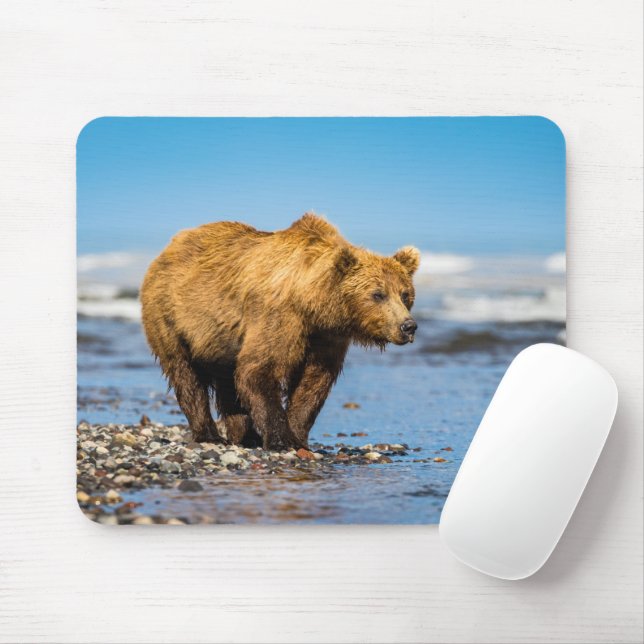 Tapis De Souris Maman ours regarde ses deux enfants (Avec souris)