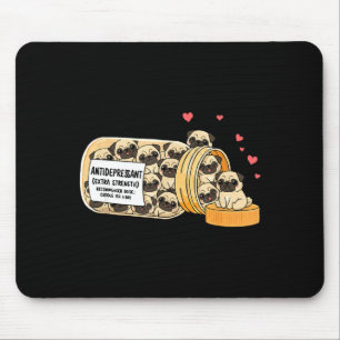 Tapis De Souris Maman Papa Enfants Antidépresseur Drôle Pug