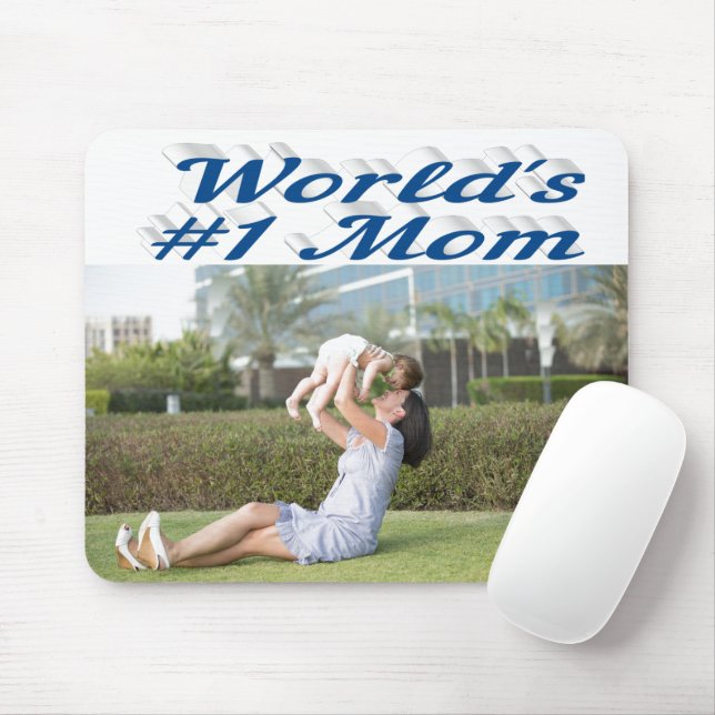 Tapis De Souris Maman photo bleue (Avec souris)