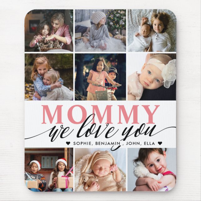 Tapis De Souris Maman We Love You Photo Collage Pad (Devant)
