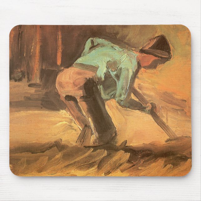 Tapis De Souris Man Stooping with Stick or Spade, Vincent van Gogh (Devant)