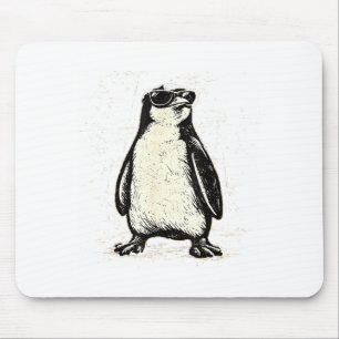 Tapis De Souris Manchot cool portant des lunettes de soleil animal
