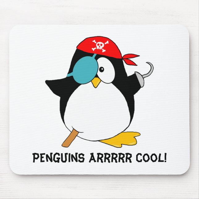 Tapis De Souris Manchot Pirate Cool (Devant)