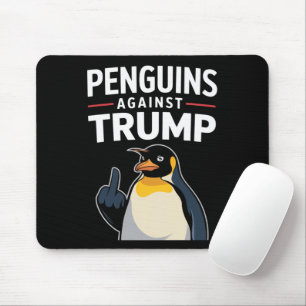 Tapis De Souris Manchots levés résistent aux pingouins contre Trum