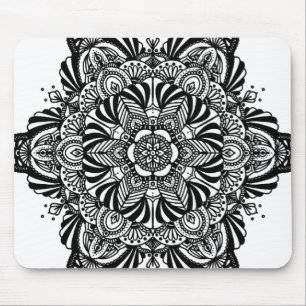 Tapis De Souris Mandala 2 - Noir et Blanc