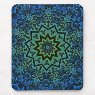 Tapis De Souris Mandala bleu de tranquilité