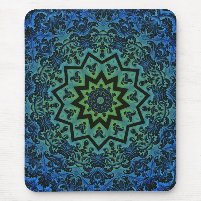 Tapis De Souris Mandala bleu de tranquilité (Devant)