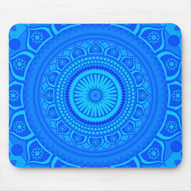 Tapis De Souris Mandala bleu indien (Devant)