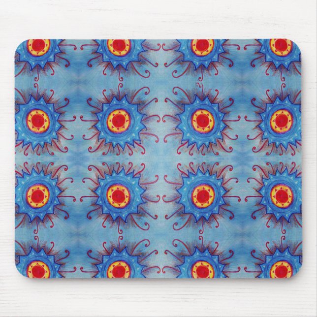 Tapis De Souris mandala bleu Mousepad (Devant)