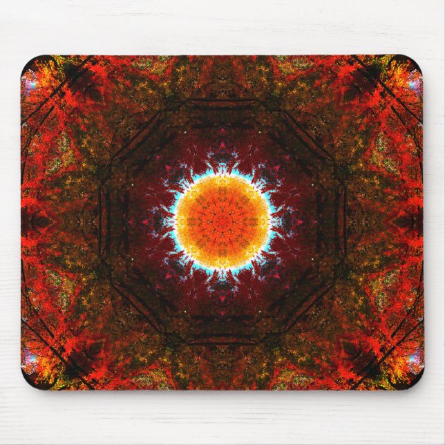 Tapis De Souris Mandala brûlant de nature (Devant)