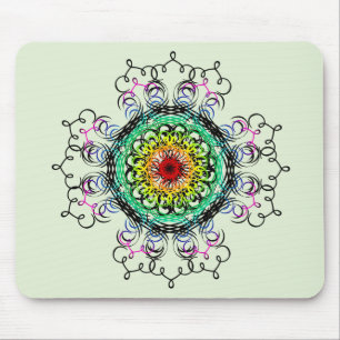 Tapis De Souris Mandala Damask Yoga Méditation Holistique